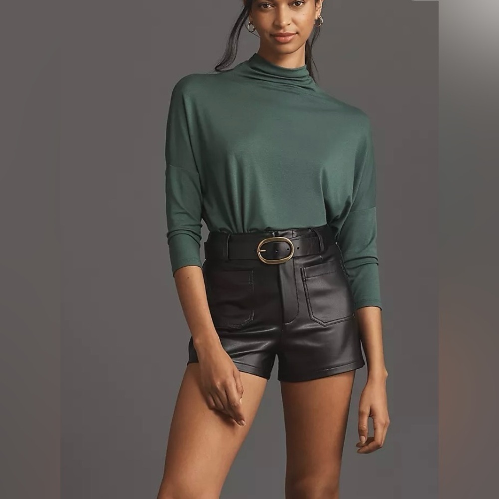 Anthropologie Green Turtleneck Dolman Top XL - Picture 5 of 9